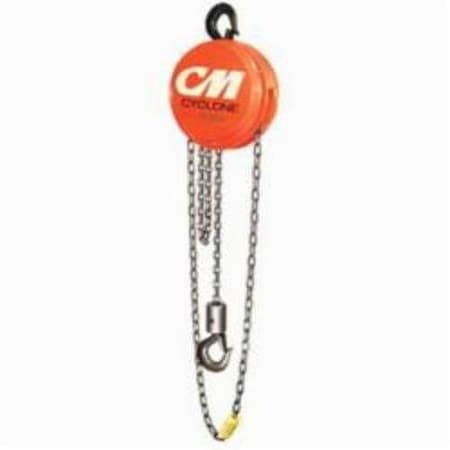 Cm Cyclone 646 Hand Chain Hoist, 1 Ton Load, 20 Ft H Lifting, 14 In Min Between Hooks 4734